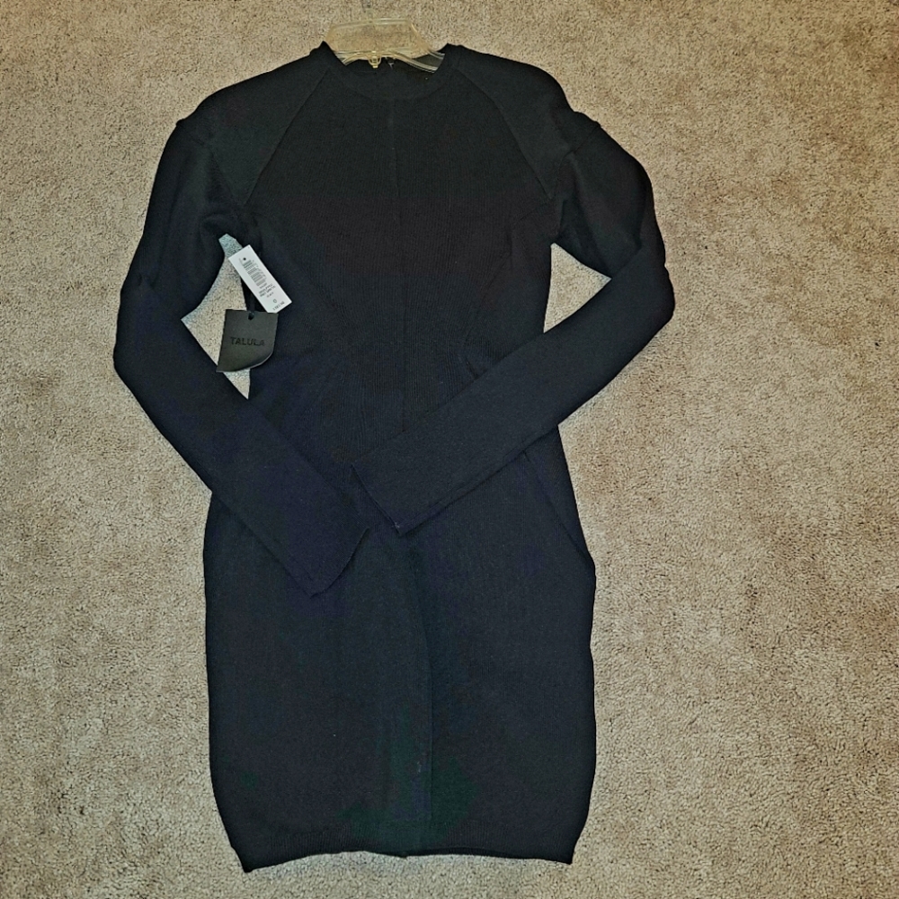 Aritzia Talula Sculpted Knit Dress Black S